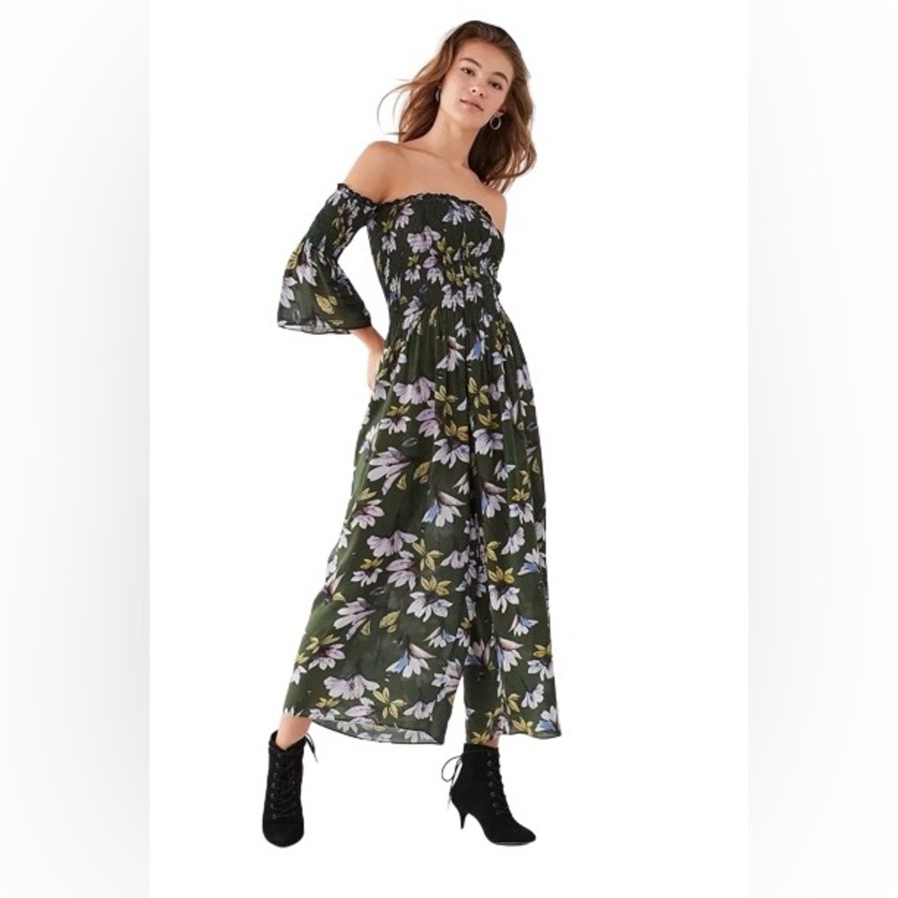 Urban Outfitters UO Glory Floral Off The Shoulder Jumpsuit